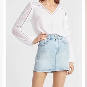 High Waisted Straight Mini Jean Skirt